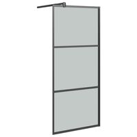 vidaXL Duschwand für Walk-In Dusche 80x195 cm Dunkel ESG Glas Schwarz