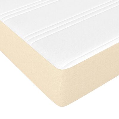 vidaXL Boxspringbett mit Matratze Creme 200x200 cm Stoff