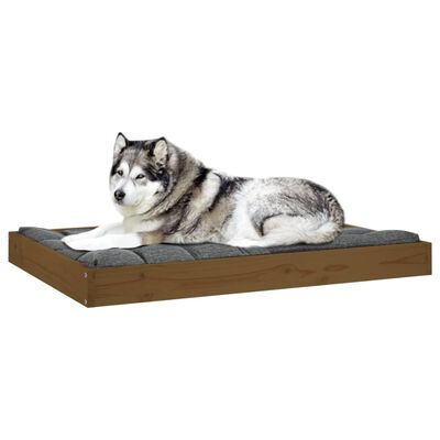 vidaXL Hundebett Honigbraun 101,5x74x9 cm Massivholz Kiefer