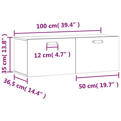 vidaXL Wandschrank Weiß 100x36,5x35 cm Holzwerkstoff