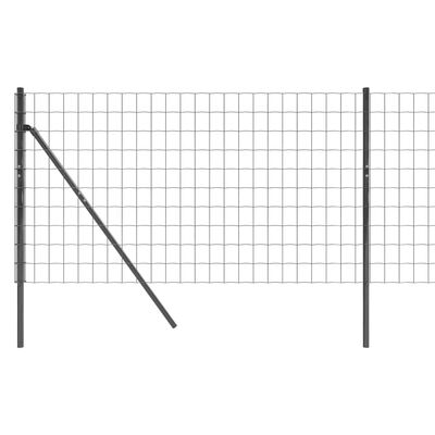 vidaXL Maschendrahtzaun Anthrazit 0,8x25 m Verzinkter Stahl