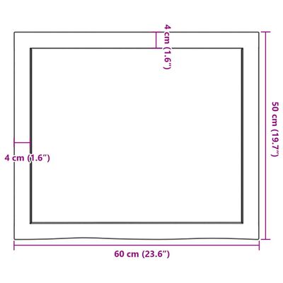 vidaXL Wandregal Dunkelbraun 60x50x(2-4) cm Massivholz Eiche Behandelt