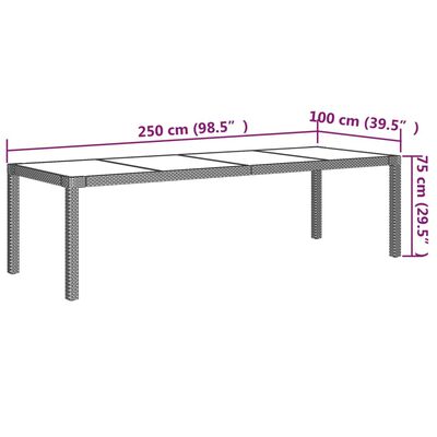 vidaXL 9-tlg. Garten-Essgruppe mit Kissen Poly Rattan Schwarz