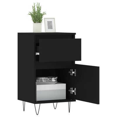 vidaXL Sideboards 2 Stk. Schwarz 40x35x70 cm Holzwerkstoff