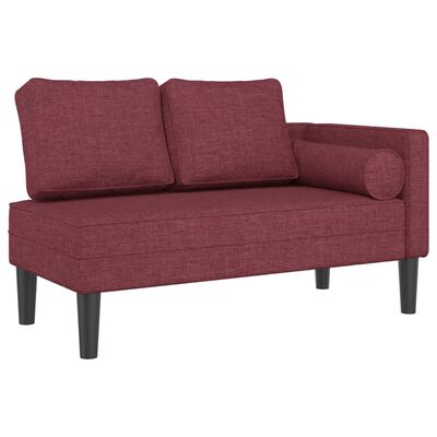 vidaXL Chaiselongue mit Kissen Weinrot Stoff