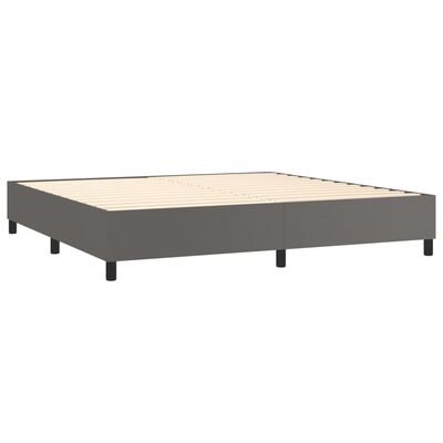 vidaXL Boxspringbett mit Matratze Grau 200x200 cm Kunstleder