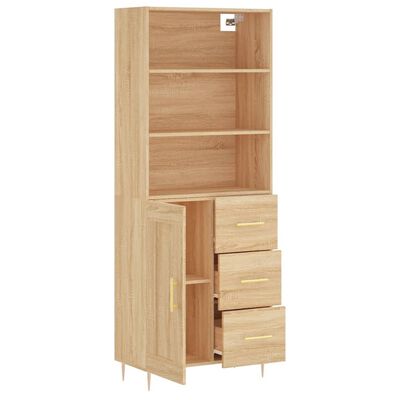 vidaXL Highboard Sonoma-Eiche 69,5x34x180 cm Holzwerkstoff