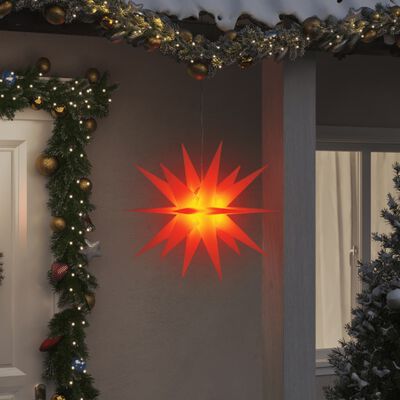 vidaXL LED-Weihnachtsstern Faltbar Rot 57 cm