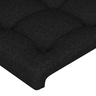 vidaXL Kopfteil mit Ohren Schwarz 147x16x118/128 cm Stoff