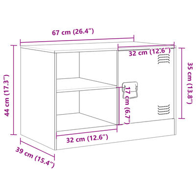 vidaXL TV-Schrank Olivgrün 67x39x44 cm Stahl