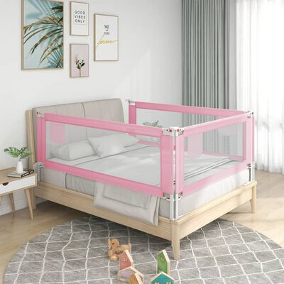 vidaXL Kleinkind-Bettschutzgitter Rosa 190x25 cm Stoff