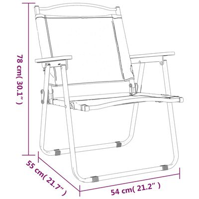 vidaXL Campingstühle 2 Stk. Beige 54x55x78 cm Oxford-Gewebe