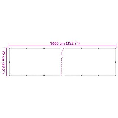 vidaXL Balkon-Sichtschutz Steinoptik 1000x75 cm PVC