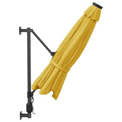 vidaXL Wand-Sonnenschirm Gelb 290 cm