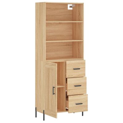 vidaXL Highboard Sonoma-Eiche 69,5x34x180 cm Holzwerkstoff