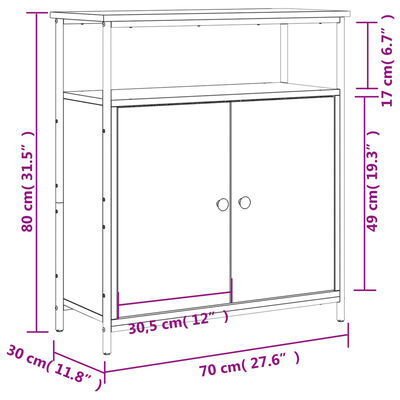 vidaXL Sideboard Räuchereiche 70x30x80 cm Holzwerkstoff