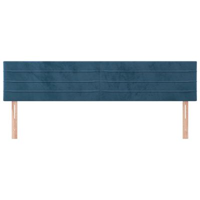 vidaXL Kopfteile 2 Stk. Dunkelblau 100x5x78/88 cm Samt