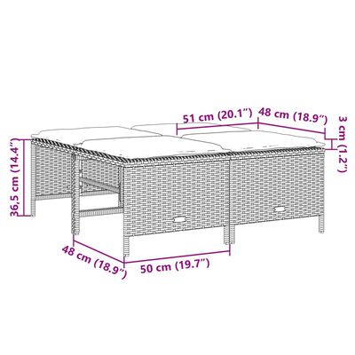 vidaXL 5-tlg. Garten-Sofagarnitur mit Kissen Beige Poly Rattan