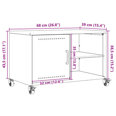 vidaXL TV-Schrank Anthrazit 68x39x43,5 cm Stahl