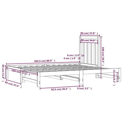 vidaXL Tagesbett Ausziehbar Weiß 2x(90x200) cm Massivholz Kiefer