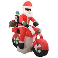 vidaXL Aufblasbarer Weihnachtsmann auf Motorrad LED IP44 160 cm