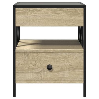 vidaXL Couchtisch mit Infinity-LED Sonoma-Eiche 40x40x51 cm