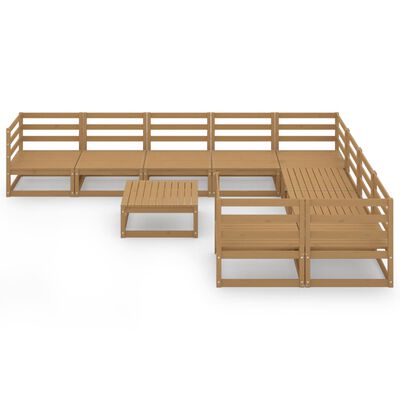 vidaXL 10-tlg. Garten-Lounge-Set Massivholz Kiefer