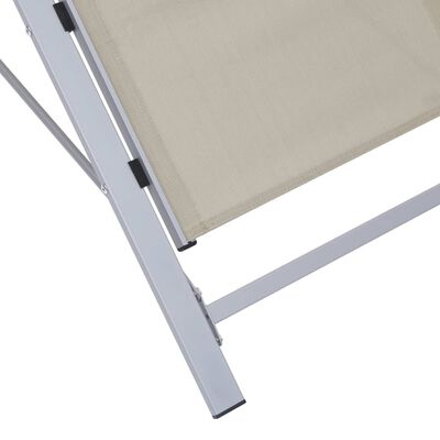 vidaXL Sonnenliege Textilene und Aluminium Creme