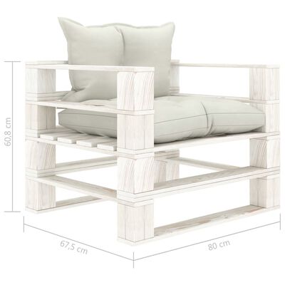 vidaXL 7-tlg. Paletten-Lounge-Set mit Kissen in Beige Holz