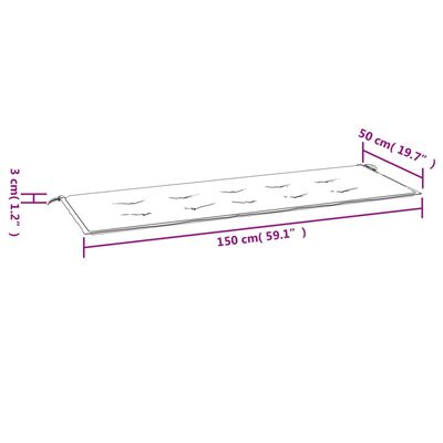 vidaXL Gartenbank-Auflage Mehrfarbig 150x50x3 cm Oxford-Gewebe