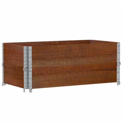 vidaXL Paletten-Aufsatzrahmen 2 Stk. Braun 100x50 cm Massivholz Kiefer