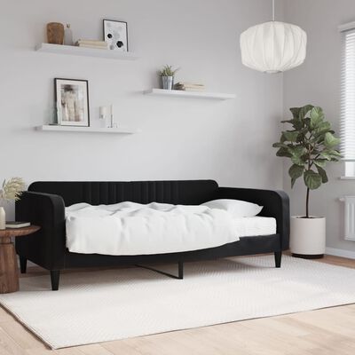 vidaXL Tagesbett mit Matratze Schwarz 90x190 cm Samt