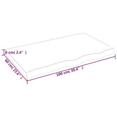 vidaXL Waschtischplatte Dunkelbraun 100x60x(2-6)cm Massivholz