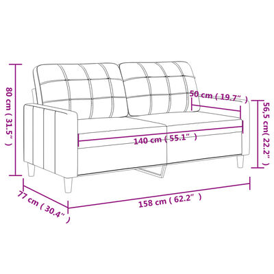 vidaXL 2-Sitzer-Sofa Grau 140 cm Kunstleder