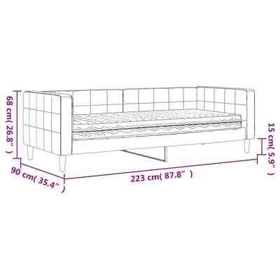 vidaXL Tagesbett mit Matratze Schwarz 80x200 cm Samt