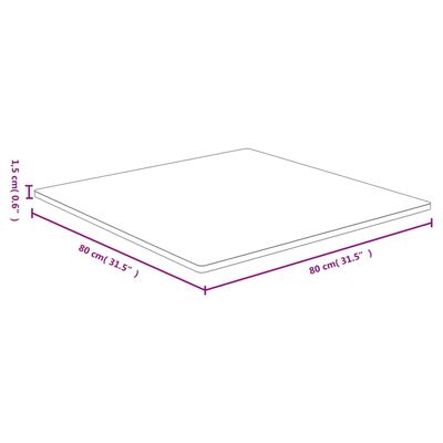 vidaXL Tischplatte 80x80x1,5 cm Bambus