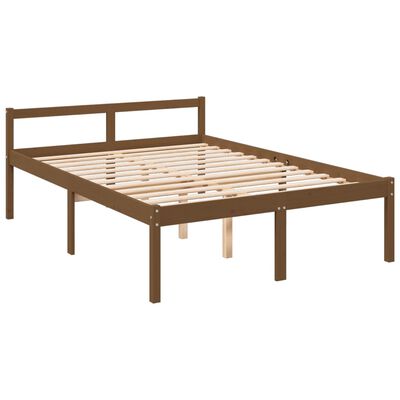 vidaXL Seniorenbett mit Kopfteil 140x200 cm Honigbraun Massivholz