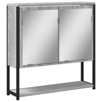 vidaXL Bad-Spiegelschrank Grau Sonoma 60x16x60 cm Holzwerkstoff