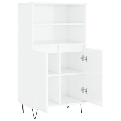 vidaXL Highboard Hochglanz-Weiß 60x36x110 cm Holzwerkstoff