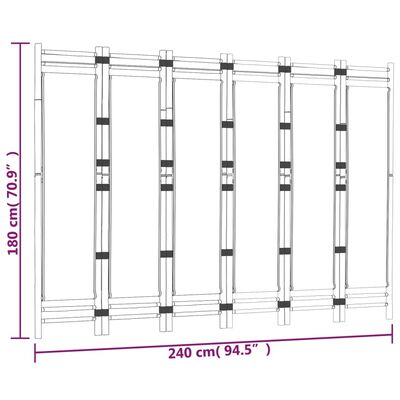 vidaXL 6-tlg. Paravent Faltbar 240 cm Bambus und Canvas