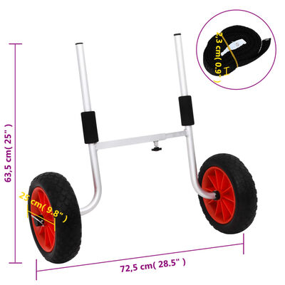 vidaXL Kajak-Trolley Abnehmbar 100 kg Aluminium