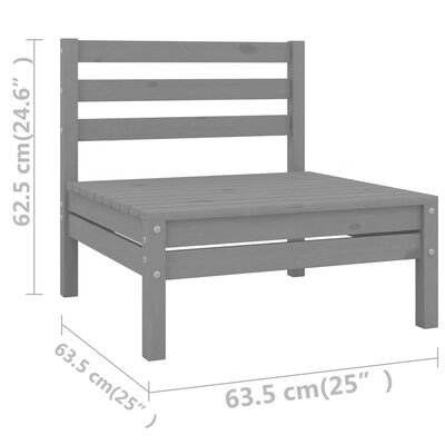 vidaXL 11-tlg. Garten-Lounge-Set Grau Massivholz Kiefer