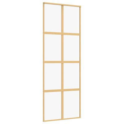 vidaXL Schiebetür Golden 76x205 cm ESG-Klarglas und Aluminium