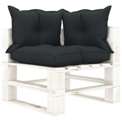 vidaXL Garten-Palettensofa 2-Sitzer mit Kissen in Anthrazit Holz