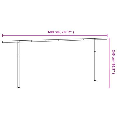 vidaXL Stützen für Markisen Anthrazit 600x245 cm Eisen