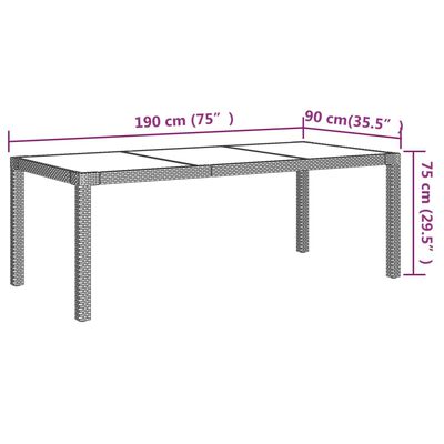 vidaXL 9-tlg. Garten-Essgruppe mit Kissen Poly Rattan Grau