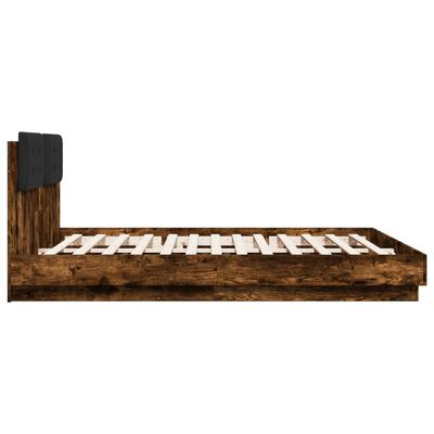 vidaXL Bettgestell mit Kopfteil Räuchereiche 180x200 cm Holzwerkstoff