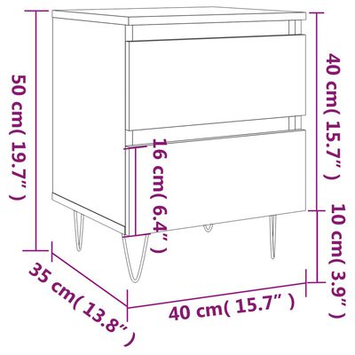 vidaXL Nachttisch Sonoma-Eiche 40x35x50 cm Holzwerkstoff