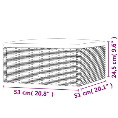 vidaXL 7-tlg. Garten-Lounge-Set mit Kissen Grau Poly Rattan