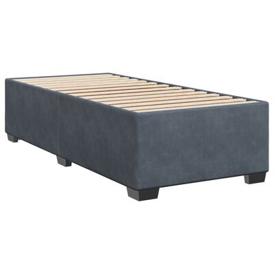 vidaXL Boxspringbett mit Matratze Dunkelgrau 100x200 cm Samt